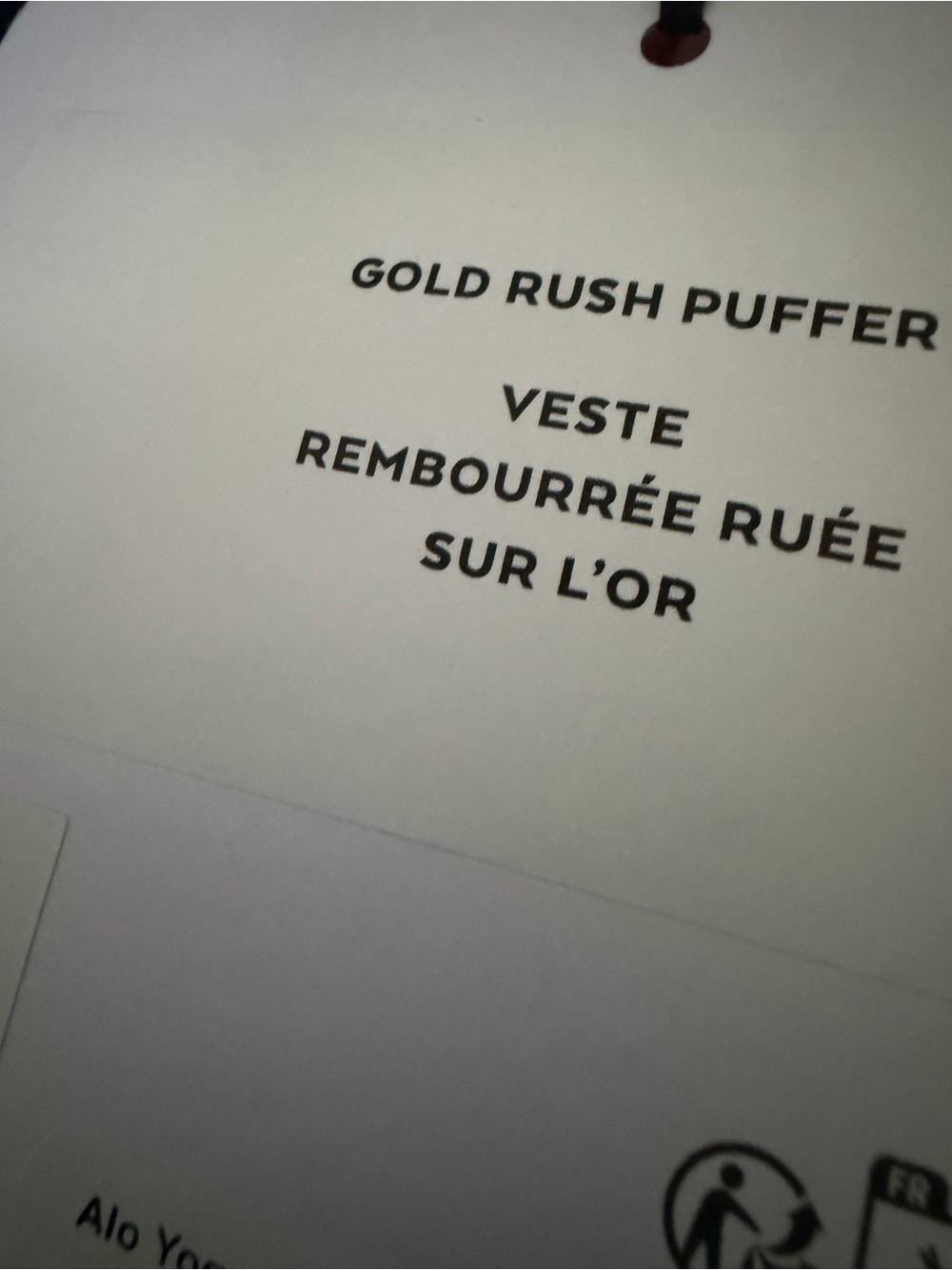 ALO Yoga Gold Rush black Cropped Puffer NWT - Picture 12 of 14